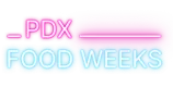 PDX Food Weeks neon glow Logo