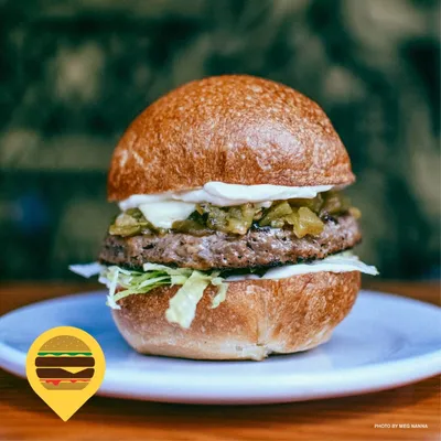 Impossible Green Chile Cheeseburger
